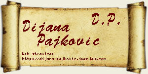 Dijana Pajković vizit kartica